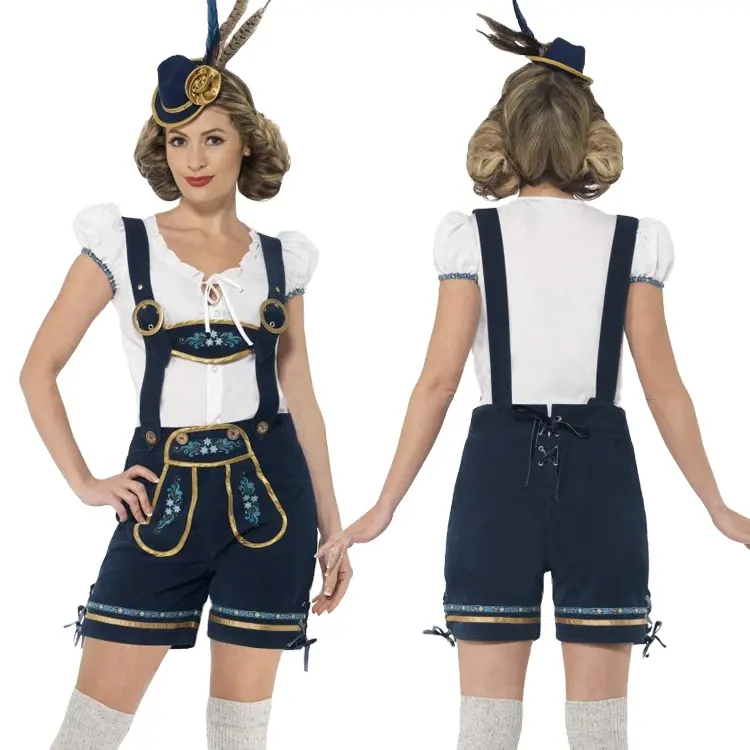 Traje de cerveza alemana para Halloween Oktoberfest bávaro ropa promocional Ropa de trabajo tradicional para parejas