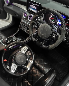 พวงมาลัยรถยนต์ทำจากคาร์บอนไฟเบอร์สำหรับ Mercedes C Class G Class GLE GLC W205 204 213 W222 - Product Image 4