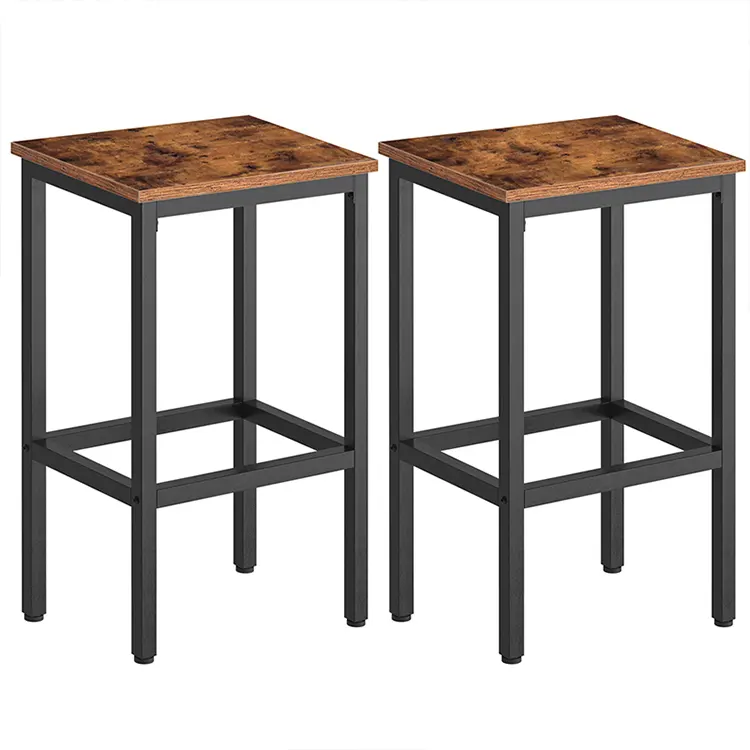 HOOBRO sgabelli da Bar Set di 2 sedie da Bar con poggiapiedi neri per soggiorno sala da pranzo cucina Design industriale