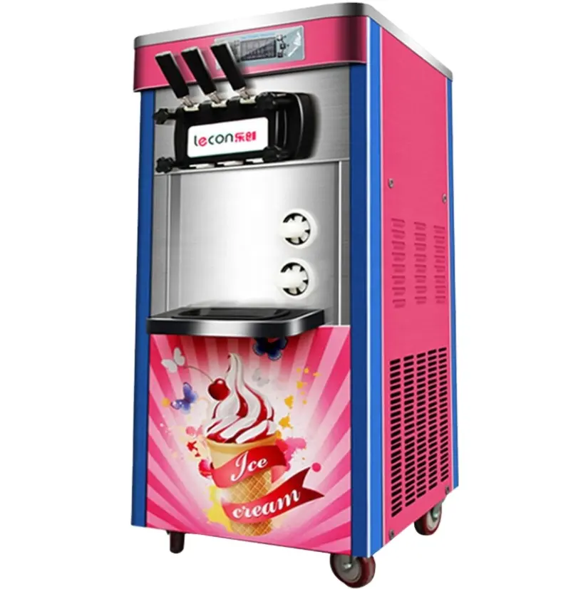 Máquina de helado comercial de tres sabores, fabricante de helados para el hogar, 22L/H