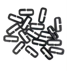 Black Rectangle Plastic Square Split Ring Webbing <strong>Loop</strong> <strong>Buckles</strong> for Bags - Product Image 5