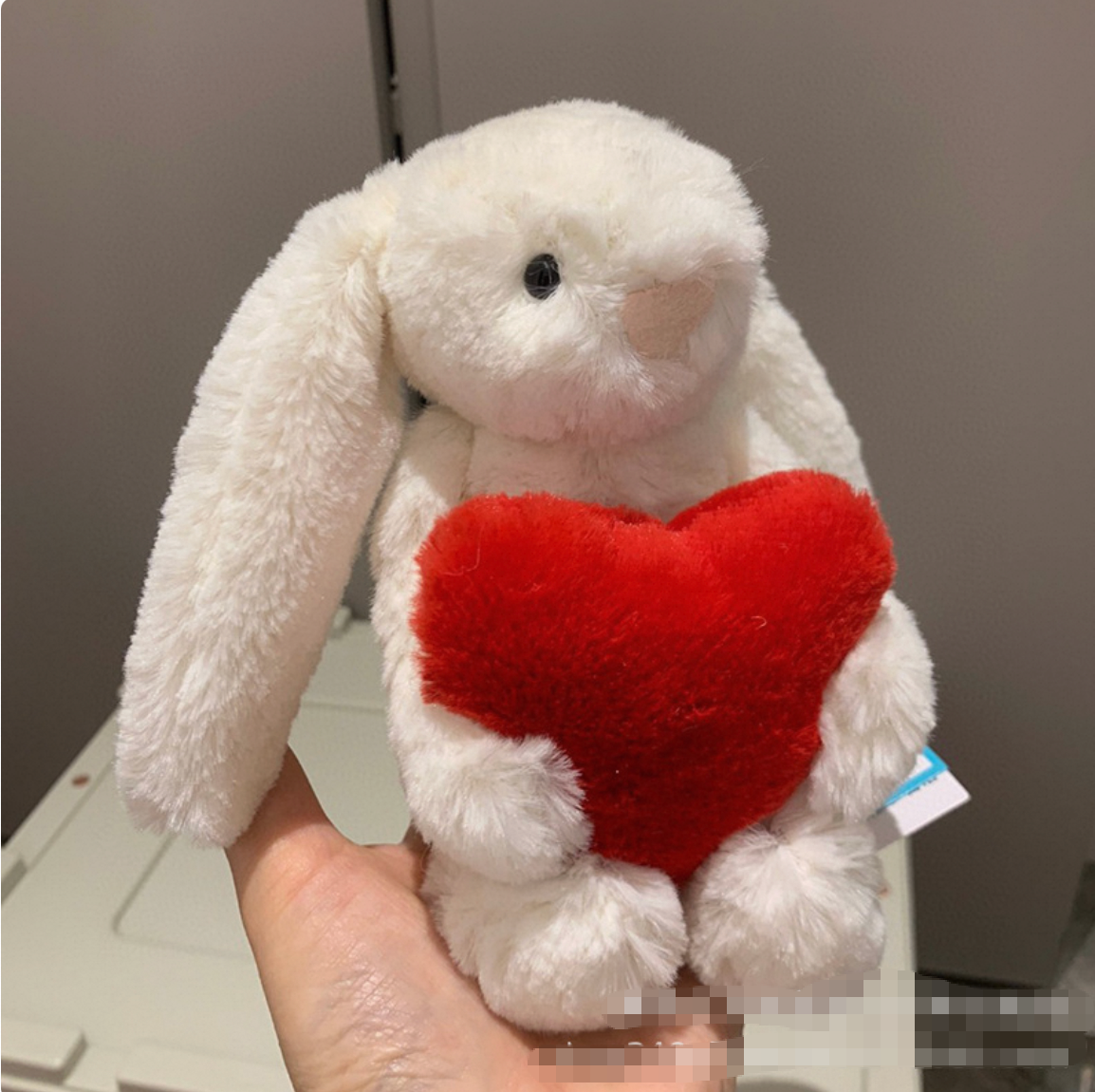 Lapin timide coeur - 18cm