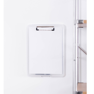 Organizador de almacenamiento de PP transparente Carpeta de caja de archivos con clip de metal Patrón de caja A4 para uso escolar - Product Image 4