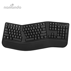 Ergonomic Wireless Split 105-<strong>Key</strong> <strong>Keyboard</strong> 2.4GHz Wireless 13 Multimedia Hotkeys <strong>Functions</strong> Auto Power Wrist Cushion Support - Product Image 2