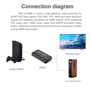 视频转换器PS2至Hdmi转换器3.5毫米音频输出Hdmi监视器支持PS2显示模式PS2至Hdmi转换器适配器 - Product Image 4