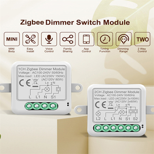 大量のzigbeeホームデタッチリレーモジュール10a1ギャング2ギャングアレクサGoogleアシスタントtuya wifi調光器スイッチモジュール - Product Image 2