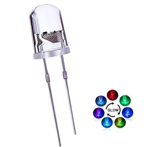 50 adet 5mm renkli LED diyotlar şeffaf Lens elektronik bileşenler 2 Pins ile yavaş/hızlı yanıp sönen yanıp sönen ışık yayan - Product Image 1