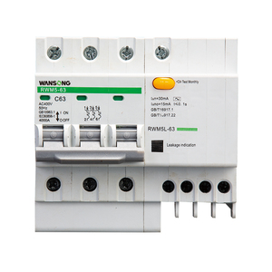Disyuntor de corriente residual 1P + N <span class=keywords><strong>2P</strong></span> 3P 3P + N 4P RCBO 6KA 30mA con protección contra sobrecorriente, Instalación en riel Din, RWM5L-63 - Product Image 6