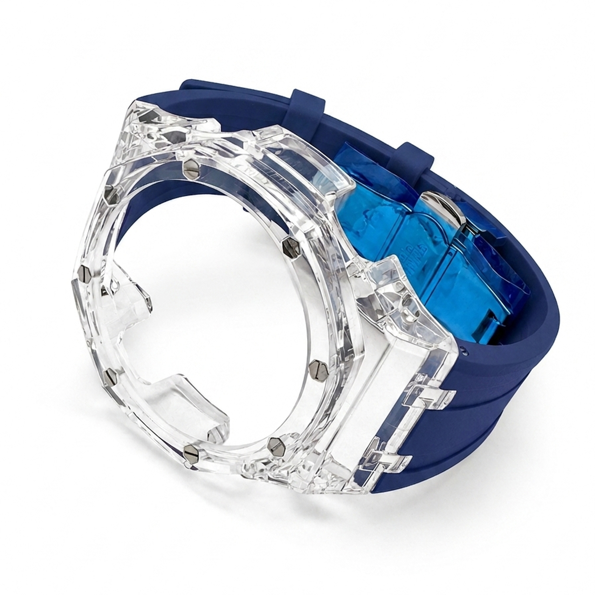 Boîtier transparent Bracelet bleu
