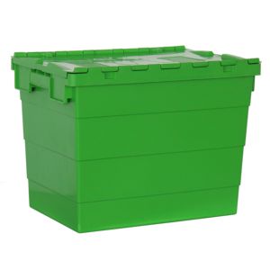 50kg Load Warehouse Plastic Strong Moving Box <strong>Stack</strong> <strong>Nest</strong> Storage <strong>Container</strong> <strong>with</strong> Anti-Theft Safety <strong>Lids</strong> - Product Image 1