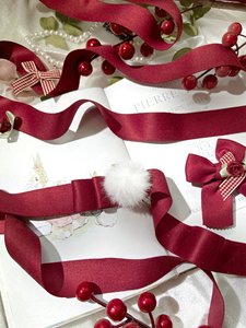 Lazo de satén rojo preatado personalizado al por mayor, lazo elástico con lazo elástico para embalaje de caja de regalo - Product Image 3