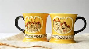 丹麦村 Solvang 加州美国美国 3D 浮雕手绘陶瓷咖啡杯手工工艺旅游 Souven