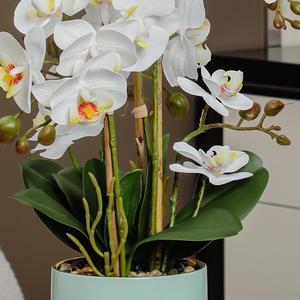 Lớn phalaenopsis Nhân Tạo Màu Vàng Đột Biến Hoa Cho Phòng Khách Trang Trí Nhà Máy Nồi Cho Lễ Tạ Ơn Giáng Sinh Halloween - Product Image 2