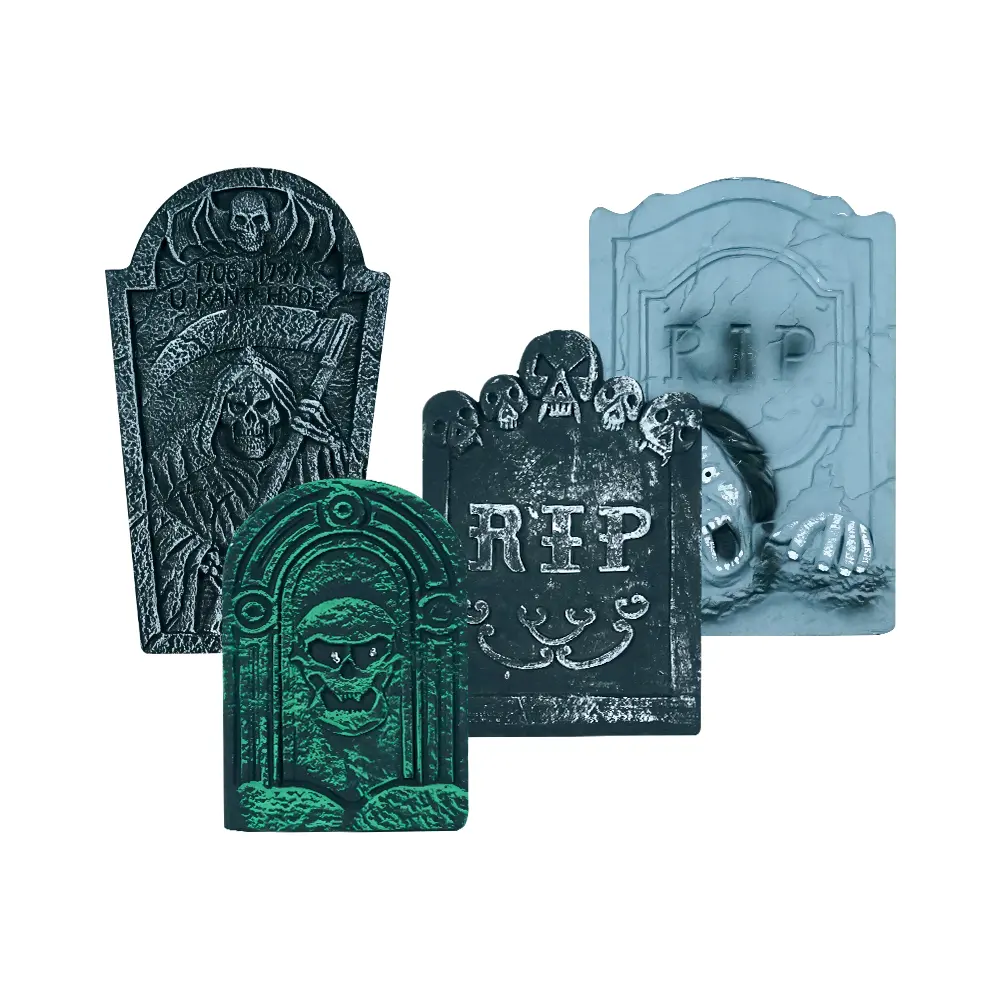 Decoration Outdoor Graveyard RIP Skull Headstone Foam Sign Decor Halloween Tombstone For Decor