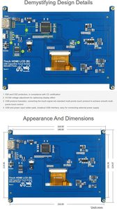 7 Zoll 1024*600 IPS TFT LCD P+G USB kapazitiver Touchscreen Raspberry Pi 3 4 Touch-Display-Modul - Product Image 5