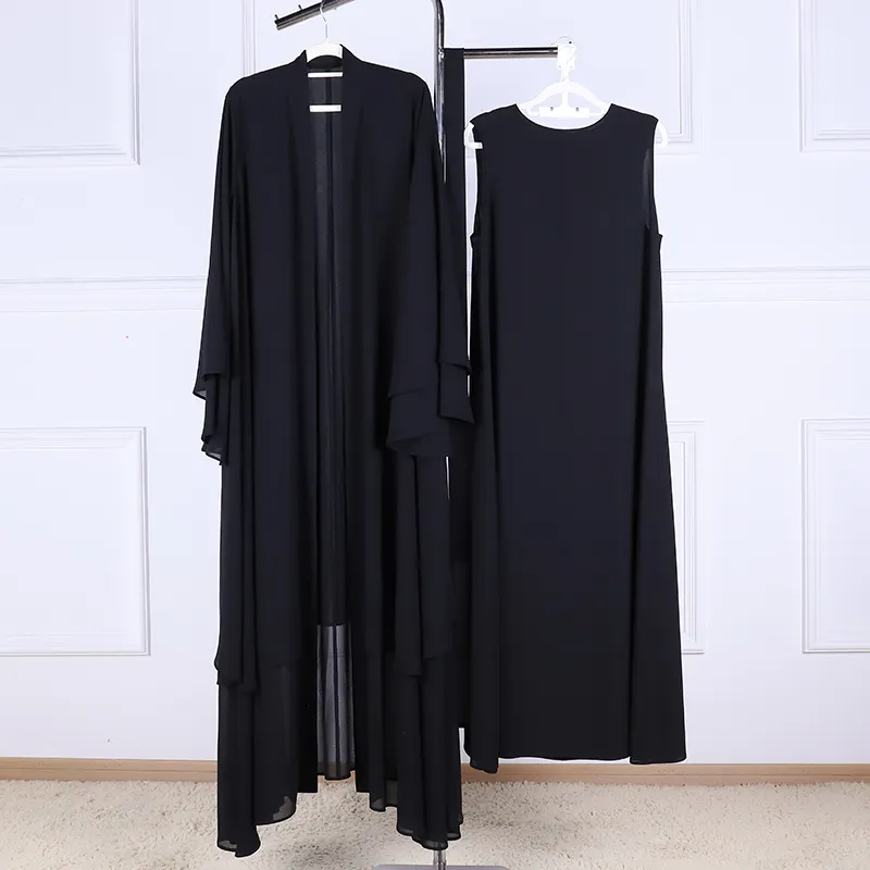 New Modern Women's Chiffon Abaya Dress Muslim long sleeve long skirt Islamic evening dress