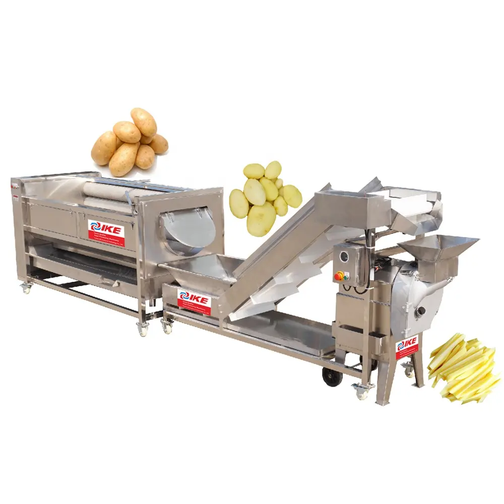 Taro patates yıkama ve soyma makinesi soyma ve temizleme konveyör kesme makinesi patates işleme hattı IKE otomatik