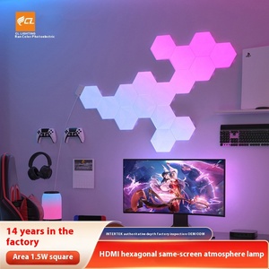 ซิมโฟนีอัจฉริยะแผงไฟ LED RGB สะท้อนแสงโดยรอบหกเหลี่ยมทีวีสำหรับการสกัดสี HDMI แสงสีขาวไหล PCB IP65พีซี - Product Image 5