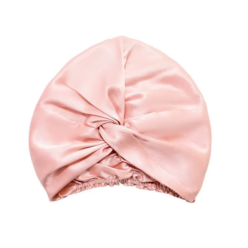 Topi malam sutra 19 22mm Lapisan ganda 100% rambut Mulberry bonnet sutra putar topi sutra yang dapat disesuaikan