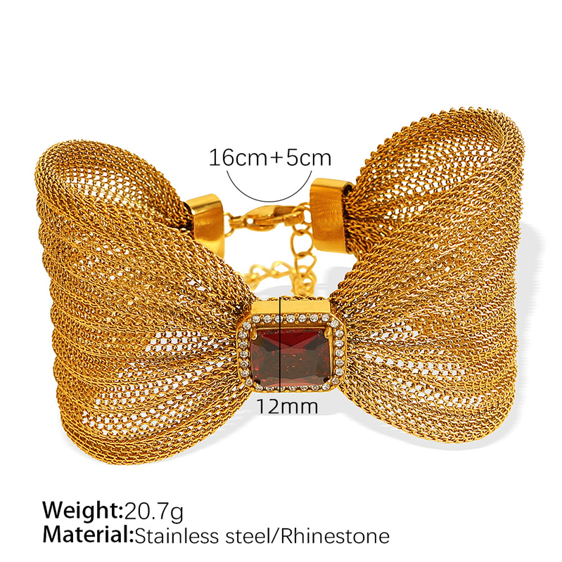 SL65 dark red zirconium gold bracelet