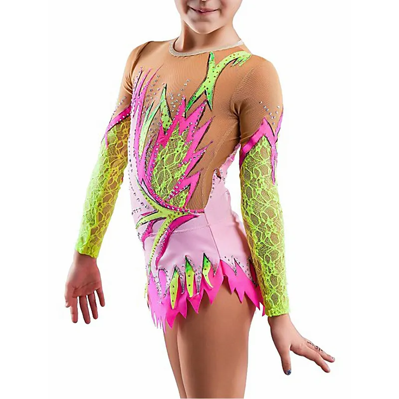 Фигурное художественное гимнастическое платье для девочек, детское тело ginnastica, танцевальное платье, гимнастические костюмы