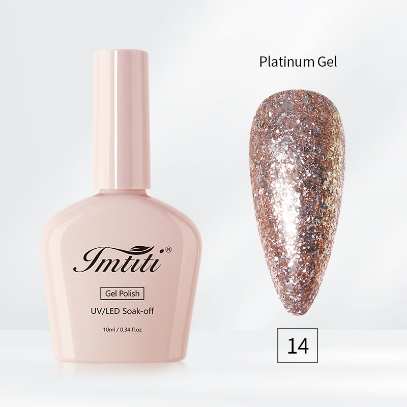 Gel pailleté platine 14#