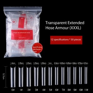 XXXLナチュラルネイルチップハーフカバープロ偽ネイル12サイズ3XLスクエアストレート形状サロンホームDIY用 - Product Image 6