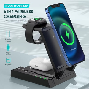 2024 <strong>Top</strong> Selling 3-in-<strong>1</strong> Desktop Wireless Charging Stand ABS Magnetic Multi-in-<strong>1</strong> <strong>Apple</strong> iPhone 15W Output Power Type-C Port - Product Image 5
