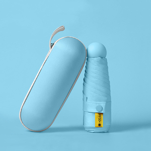 Mini guarda-chuva uv, venda quente de alta qualidade, cápsula pequena de bolso, guarda-chuva de 5 dobras, <span class=keywords><strong>manual</strong></span> portátil