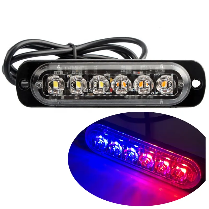 2024 Best Seller kamyon 12V 24V 6smd LED flaşlı uyarı lambası Strobe Grille yanıp sönen Lightbar araba işaret lambası Amber sarı beyaz