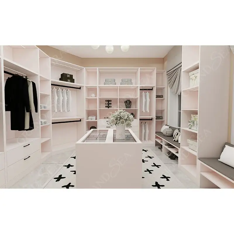 Guarda-roupa de quarto com três portas rosa detalhe de sala de estar Gana com preço