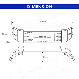 DC 12V 24V DMX RDM Controller Repeater <strong>Splitter</strong> <strong>Input</strong>/<strong>Output</strong> DMX512 1990 RDM Digital Signal Amplifier Expander <strong>1</strong> to 2 Channels - Product Image 4