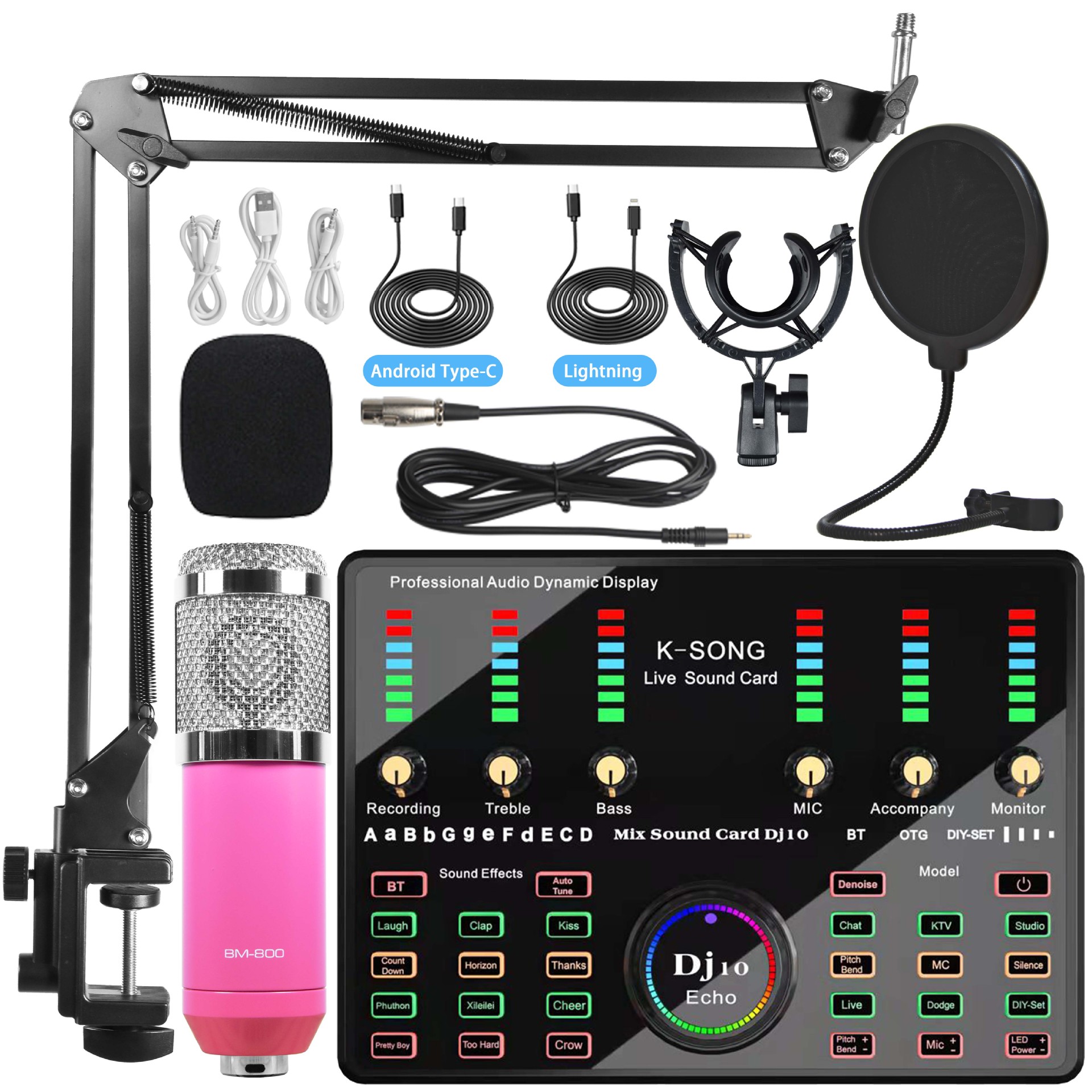 Conjunto Dj10 plateado rosa