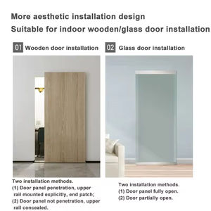 רטוריקה בלתי נראית קסם דלת הזזה דלת דלת הזזה דו-כיווני חזיז מערכת דלת דלוס עץ - Product Image 3