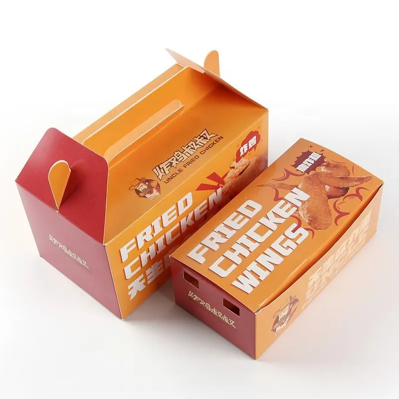 Wholesale Custom Printing Take Away Fried Chicken Wings Box Paper Food Packing Box