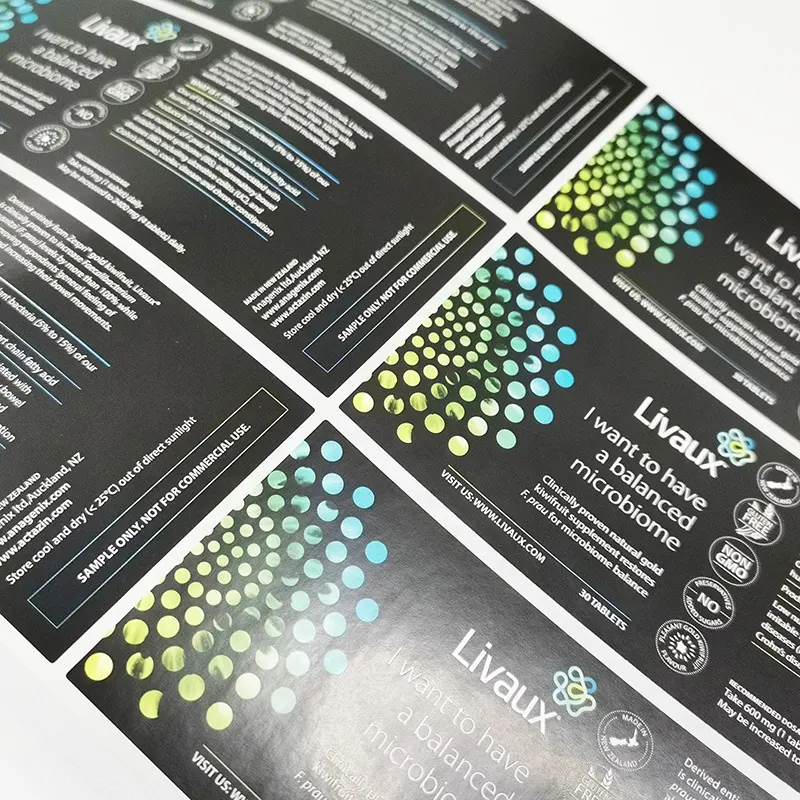 Impermeabile adesivo di carta esterna private label adesivi in vinile con stampa personalizzata