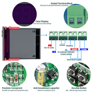 Controlador de temperatura para el calentador de agua, termostato, incubadora, pantalla digital electrónica, sensor de temperatura, control de temperatura, 1, 2 - Product Image 3