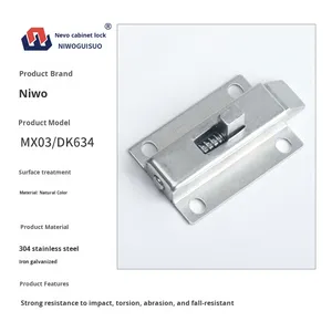 Serrure à loquet NIWO MX03, loquet industriel en alliage de zinc argenté, serrure de porte de cabinet industrielle, serrure à pression de carte DK634, grade 1, 75 mm - Product Image 3