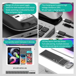 Competitive Price Ultra Slim <strong>Keyboard</strong> Mouse Set Full Size Charging Wireless <strong>Keyboard</strong> <strong>With</strong> <strong>Numeric</strong> Key for Laptop Tablet - Product Image 6