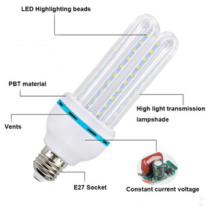 סיטונאי זול גבוהה כוח מנורת E27 B22 3w 5w 7w 9w 12w 18w 24w 32w חיסכון באנרגיה אור SMD U/ספירלת צורת CFL <span class=keywords><strong>Led</strong></span> תירס הנורה