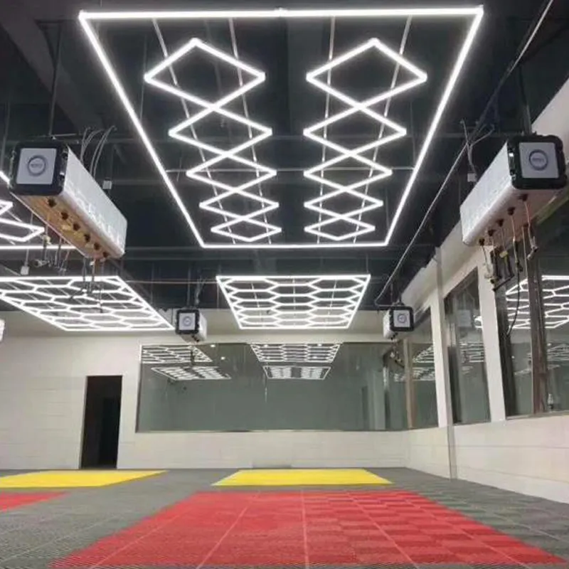 Lámpara Hexagonal de aluminio para garaje, taller, iluminación Led