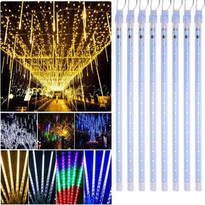 30CM 50CM 80CM Meteor Shower Rain <strong>LED</strong> Fairy String Light 8 Drop Raindrop Snow Falling Light Waterproof Cascading Tree Light - Product Image 3