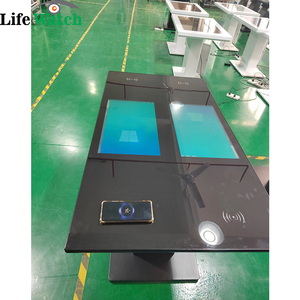 55-Zoll-T-Form Interactive Touch LCD-Tischs piel Android Linux <span class=keywords><strong>Windows</strong></span> Wireless Charging mit Animations anzeige aus gehärtetem Glas