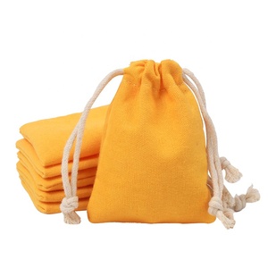 Customized Mini Mesh Cotton <strong>String</strong> Gift Pouch Bag Small Natural Colored Cotton Drawstring Bag - Product Image 4