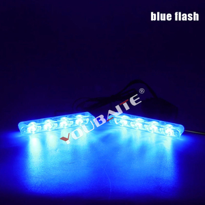 1 takım DC 12V 4 LED flaş denetleyici araba kamyon ışık kırmızı ve mavi yanıp sönen Led stroboskop uyarı ışığı - Product Image 6