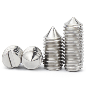 High Quality DIN551 Stainless Steel Grub <strong>Screws</strong> M3 M4 M5 M6 Set <strong>Screw</strong> with Slotted Head and Cone Point Metric System