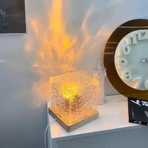 发光二极管方形水晶立方体台灯3 16变色台灯卧室插入式应用RGB旋转水图案夜灯 - Product Image 2