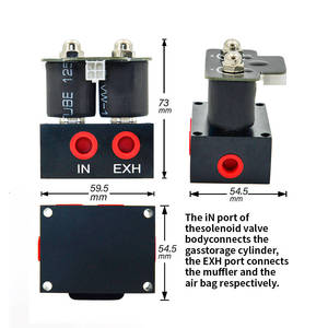 Không khí treo Kit 12V solenoid valve Manifold Van không khí đi xe điều khiển với hiển thị kép đo áp suất không khí và khung chuyển đổi - Product Image 2