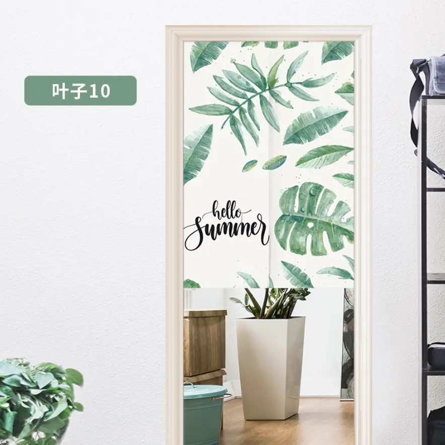 Cortina de puerta con estampado digital, cortina corta con estampado floral para baño y cocina