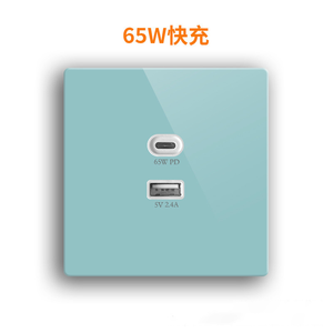 เต้ารับติดผนัง USB ชนิด C 65W แบบสากลแผงพลาสติกกระจกนิรภัย86ชนิดชาร์จเร็วปลั๊กไฟ USB 2.4A - Product Image 6